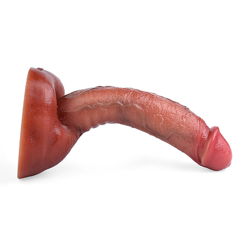FK199 Large Realistic Silicone Dildo 10 Inch with Bold Curved Design and Sturdy Suction Base