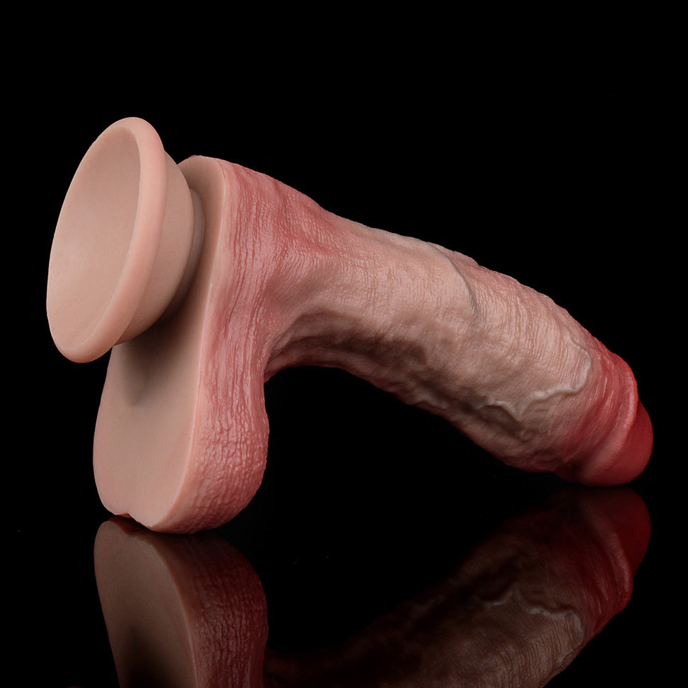 SW808 Luxe Ultra Realistic Silicone Dildo 8 Inch with Refined Skin Texture and Plump Red Head
