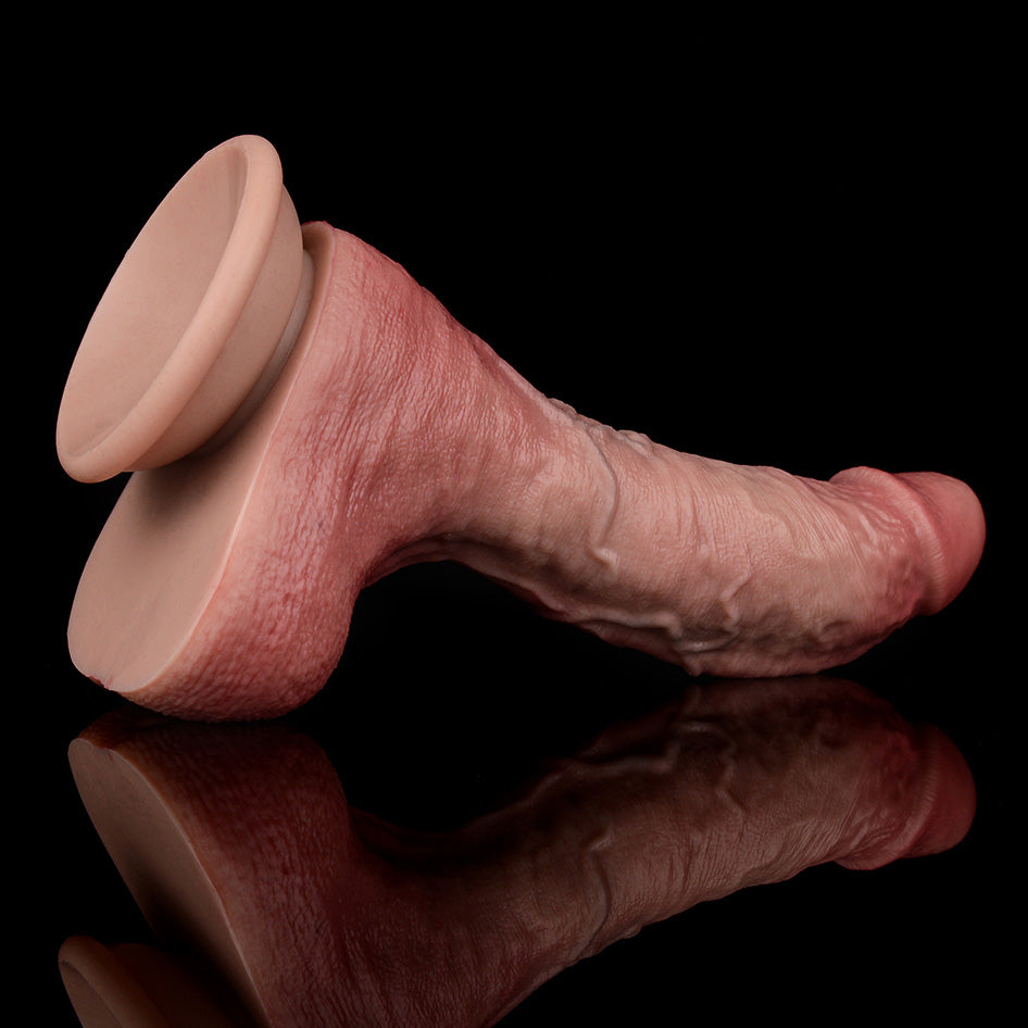 SW813 Luxe Ultra Realistic Silicone Dildo 8 Inch with Delicate Skin Texture and Elegant Curved Shaft