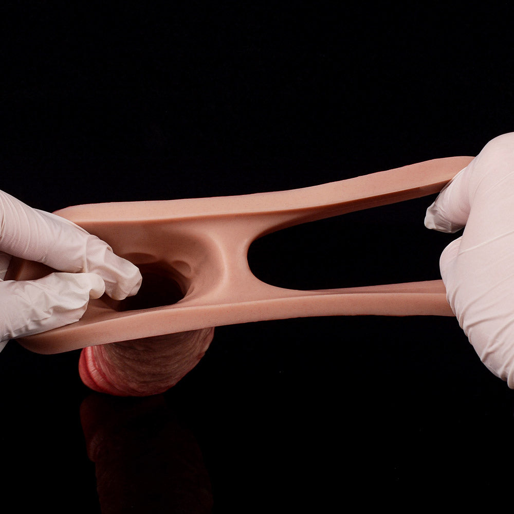 JH21 Luxe Ultra-Realistic Silicone Penis Thickening Sleeve 4–7 Inch (4 sizes) with Exposed Glans