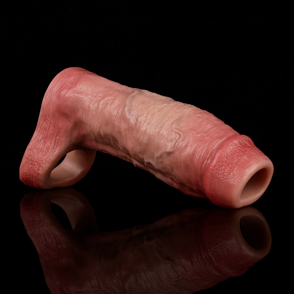 JH22 Luxe Ultra-Realistic Silicone Penis Girth Enhancing Sleeve 4–6 Inch (3 sizes) with Open-Head Design