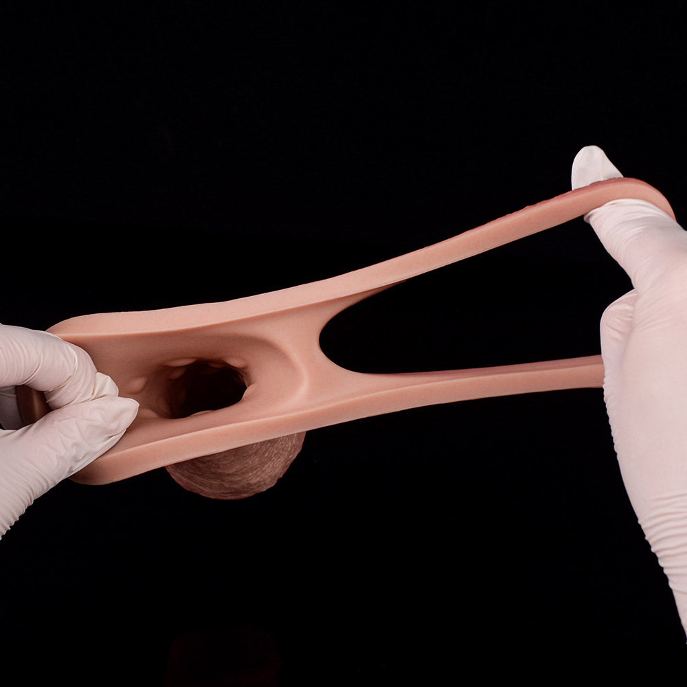 JH23 Luxe Lifelike Silicone Penis Thickening Sleeve 4–5 Inch (3 sizes) with Exposed Glans