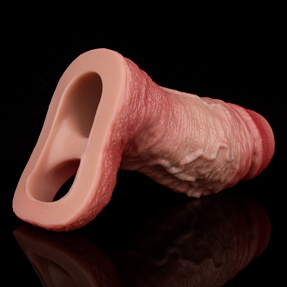 JH23 Luxe Lifelike Silicone Penis Thickening Sleeve 4–5 Inch (3 sizes) with Exposed Glans