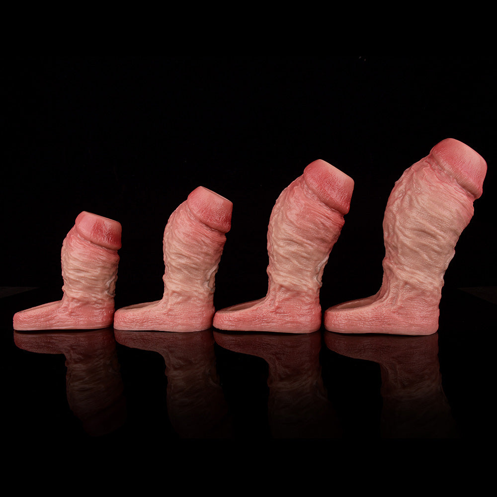 JH24 Luxe Lifelike Silicone Penis Girth Enhancing Sleeve 4–6 Inch (4 sizes) with Bare Glans