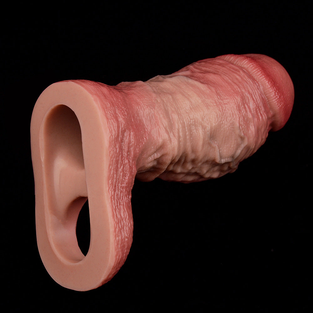 JH24 Luxe Lifelike Silicone Penis Girth Enhancing Sleeve 4–6 Inch (4 sizes) with Bare Glans