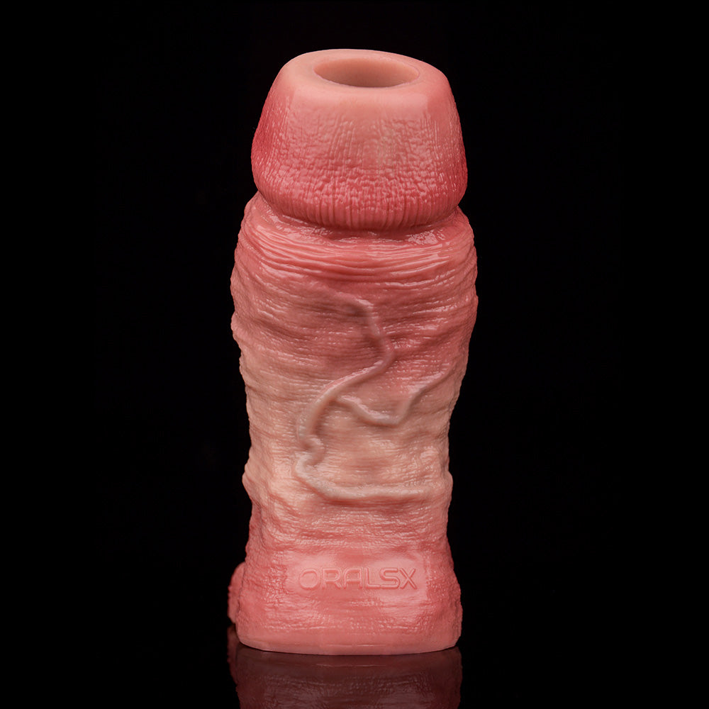 JH24 Luxe Lifelike Silicone Penis Girth Enhancing Sleeve 4–6 Inch (4 sizes) with Bare Glans