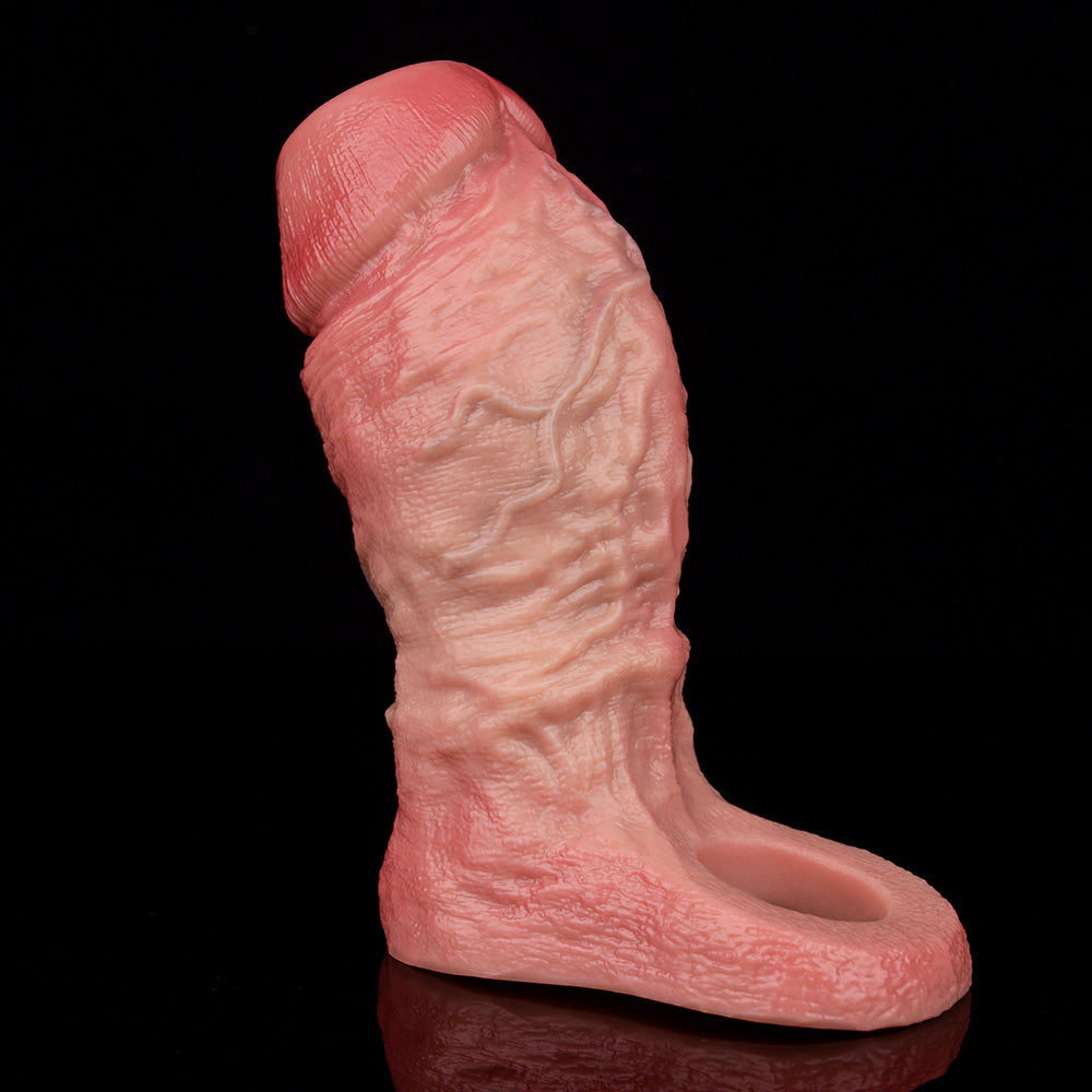 JH24 Luxe Lifelike Silicone Penis Girth Enhancing Sleeve 4–6 Inch (4 sizes) with Bare Glans