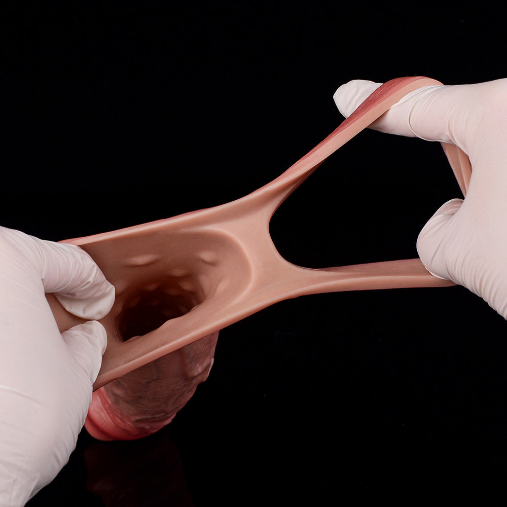 JH31 Luxe Lifelike Silicone Penis Girth Enhancing Sleeve 6.5 Inch with Bare Glans