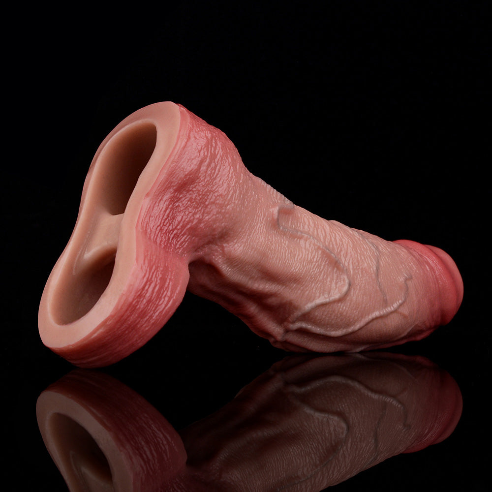 JH34 Luxe Ultra-Realistic Silicone Penis Thickening Sleeve 7 Inch with Exposed Glans