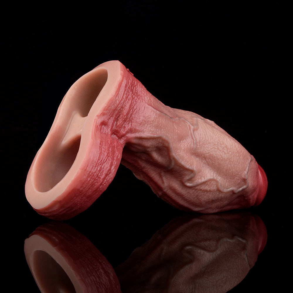 JH35 Luxe Skin-Like Silicone Penis Thickening Sleeve 7 Inch with Uncovered Tip