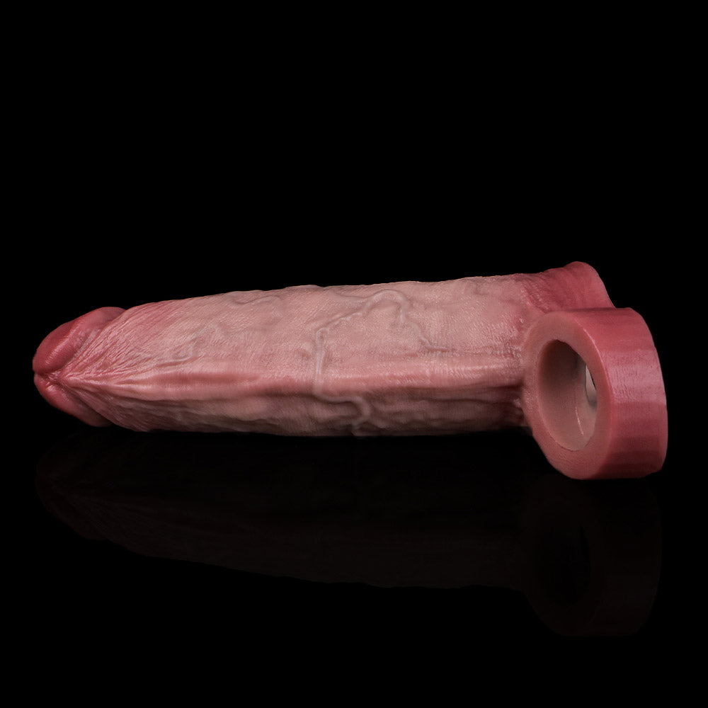 JH69 Luxe Ultra-Realistic Silicone Penis Extender 5–6.5 Inch with Lifelike Texture and Ball Loop
