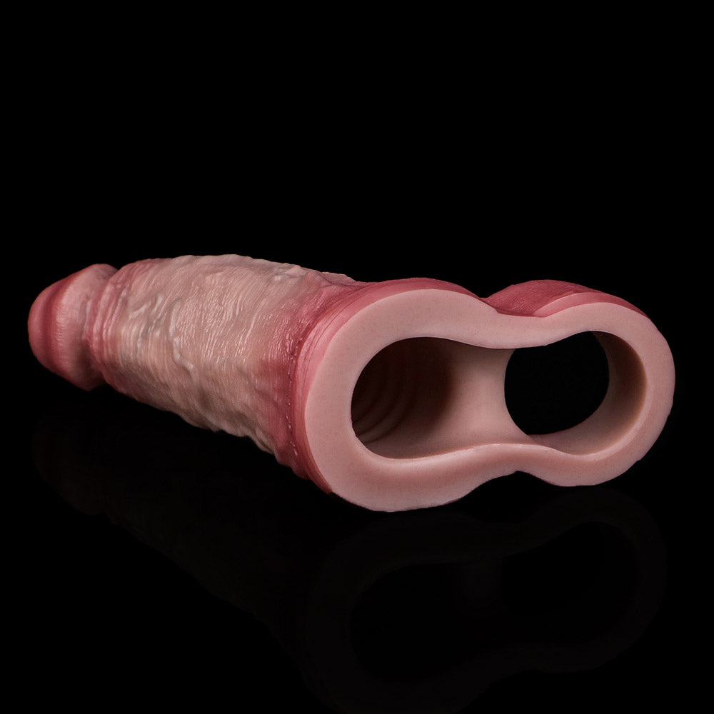 JH69 Luxe Ultra-Realistic Silicone Penis Extender 5–6.5 Inch with Lifelike Texture and Ball Loop
