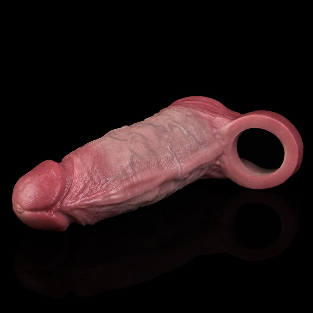 JH69 Luxe Ultra-Realistic Silicone Penis Extender 5–6.5 Inch with Lifelike Texture and Ball Loop