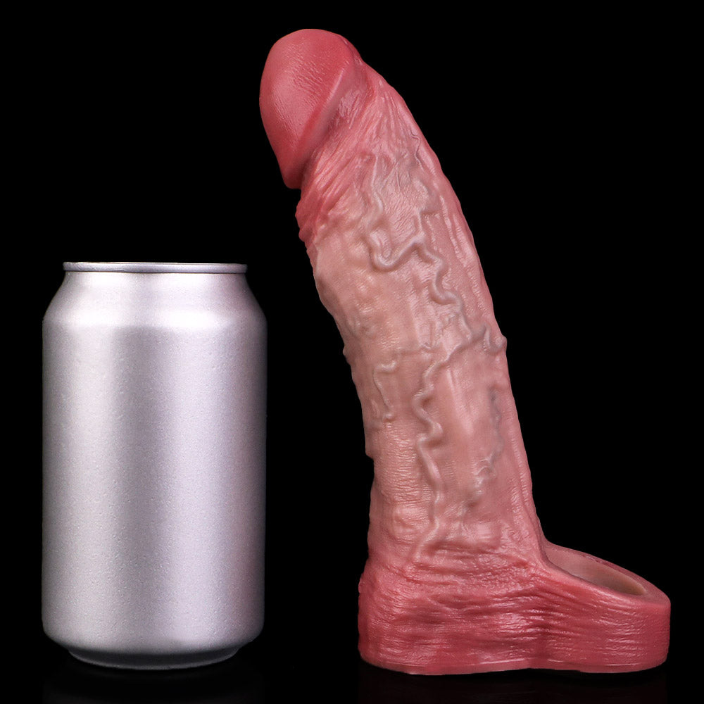 JH71 Luxe Life-Like Silicone Penis Extender 7.5 Inch with Bold Veins and Girth-Enhancing Power