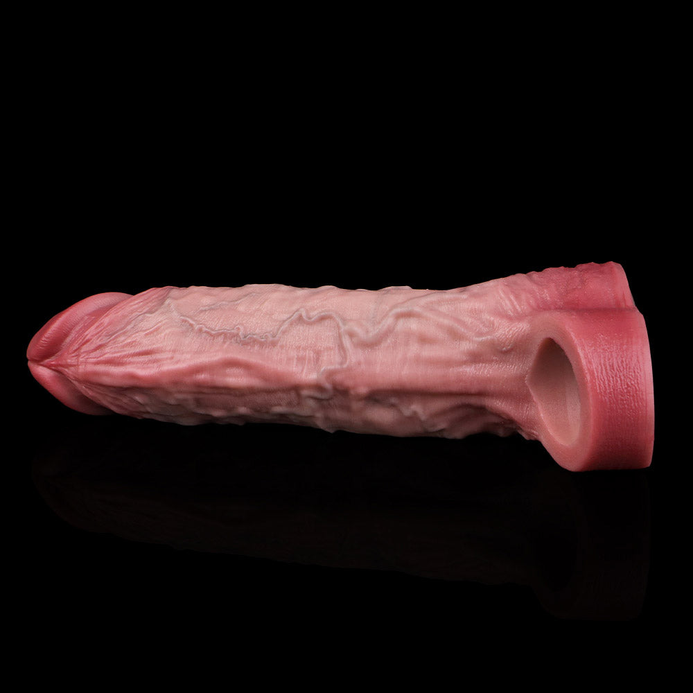 JH71 Luxe Life-Like Silicone Penis Extender 7.5 Inch with Bold Veins and Girth-Enhancing Power