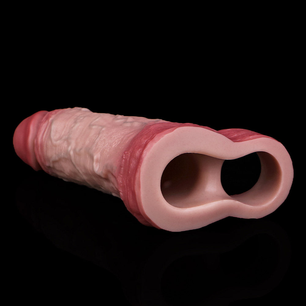 JH71 Luxe Life-Like Silicone Penis Extender 7.5 Inch with Bold Veins and Girth-Enhancing Power
