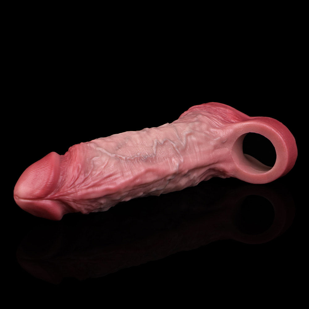 JH71 Luxe Life-Like Silicone Penis Extender 7.5 Inch with Bold Veins and Girth-Enhancing Power