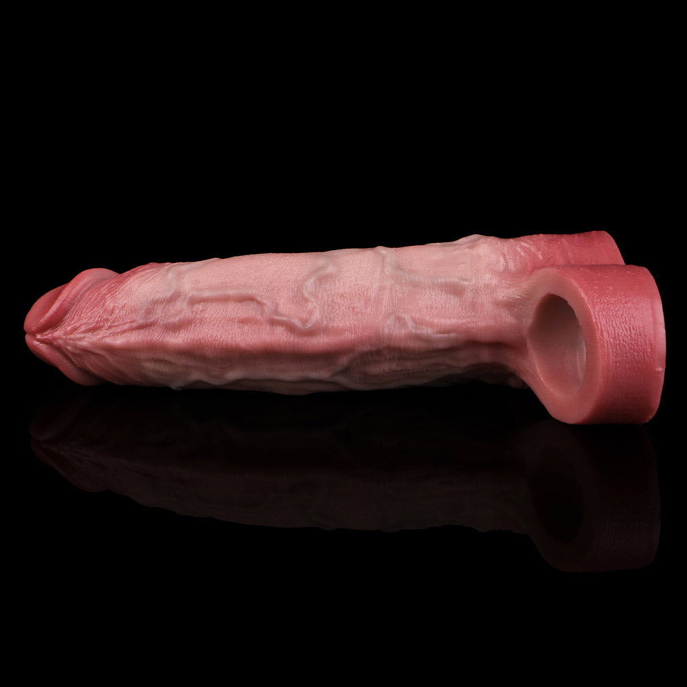 JH72 Luxe Skin-Like Silicone Penis Extender 7 Inch with Natural Upward Curve and Perfect G-spot Stimulation