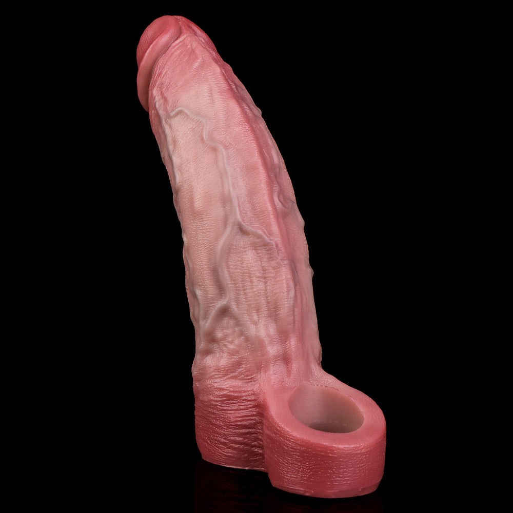 JH72 Luxe Skin-Like Silicone Penis Extender 7 Inch with Natural Upward Curve and Perfect G-spot Stimulation