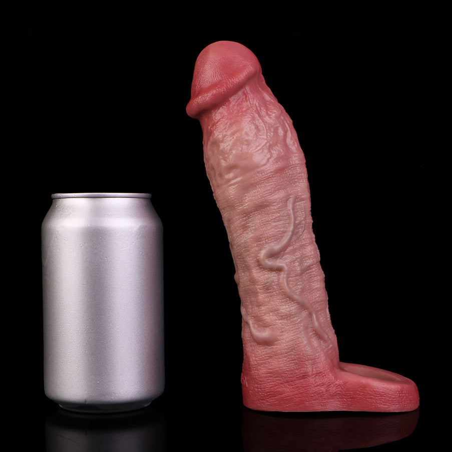 JH75 Luxe Large Ultra-Real Silicone Penis Extender 8 Inch with Raised Veins and Bold Coronal Ridge