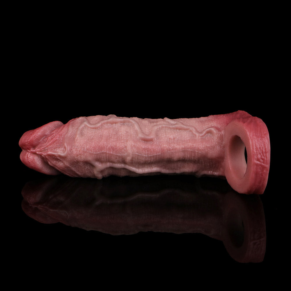 JH77 Luxe Real-Feel Silicone Penis Extender 7 Inch with Prominent Veins and Lifelike Skin Detail