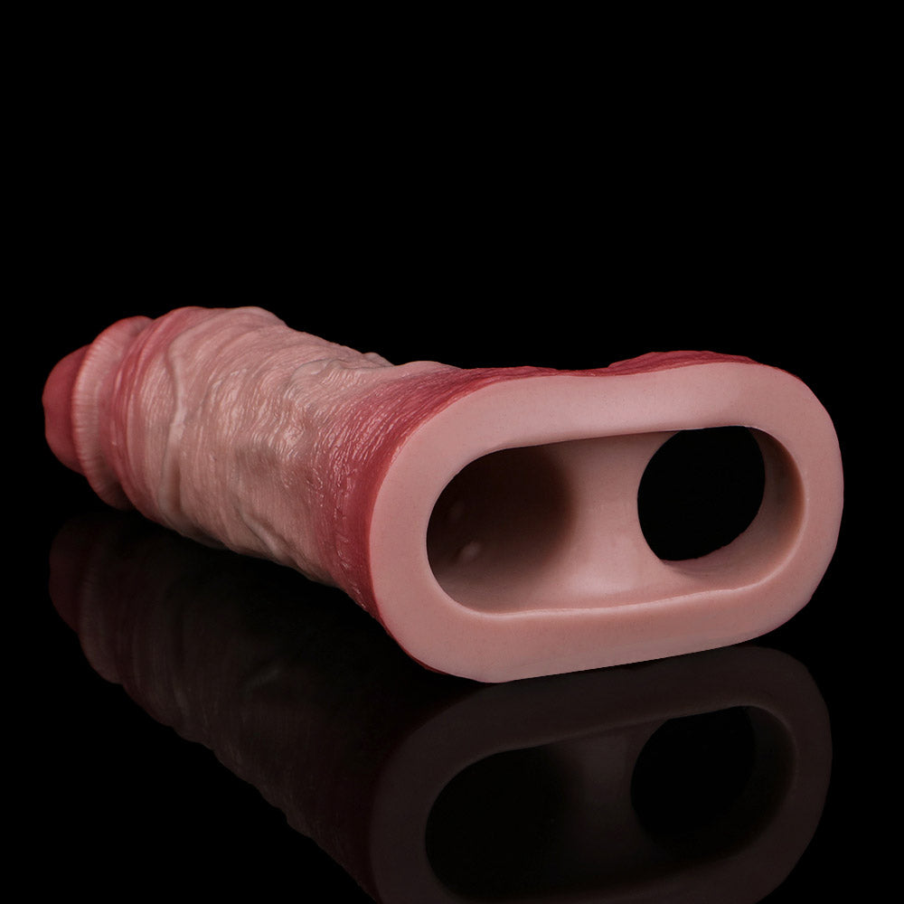 JH77 Luxe Real-Feel Silicone Penis Extender 7 Inch with Prominent Veins and Lifelike Skin Detail
