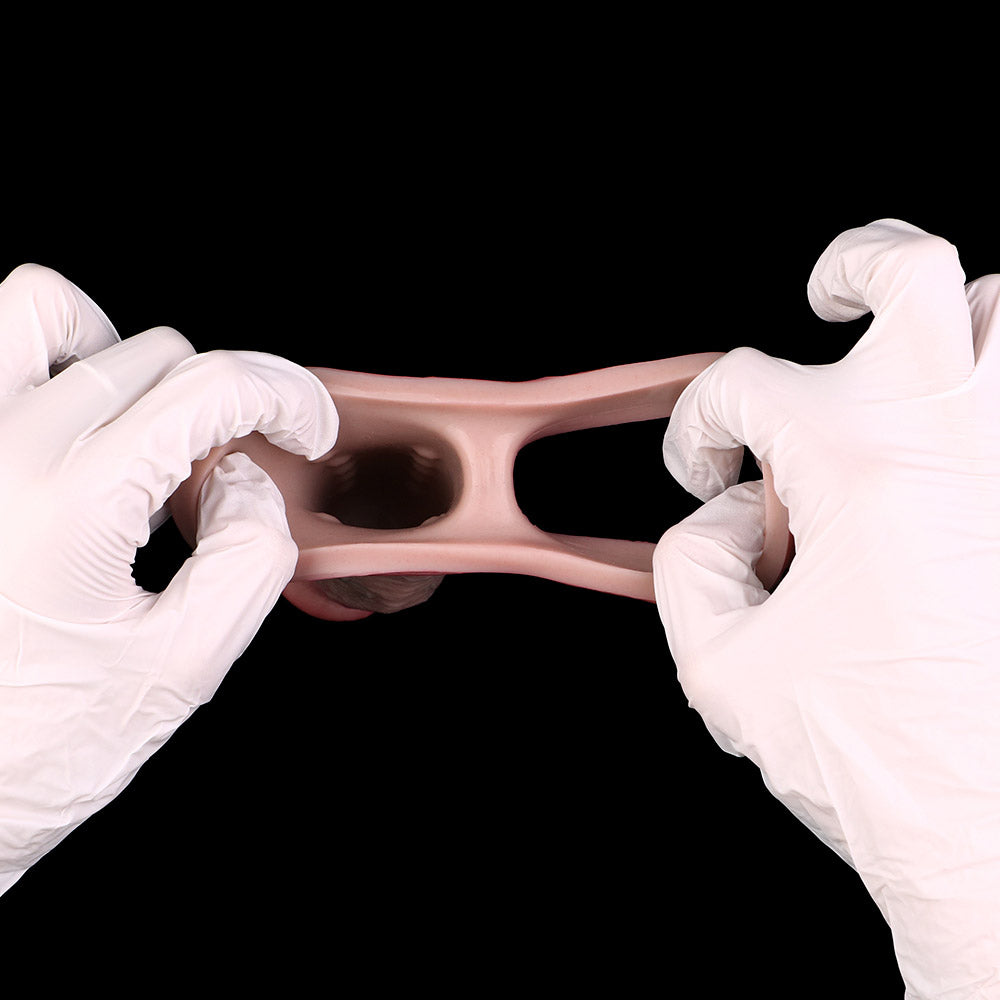 JH79 Luxe Tapered Silicone Penis Extender 5 Inch with Detailed Skin Folds and Naturally Curved Shaft
