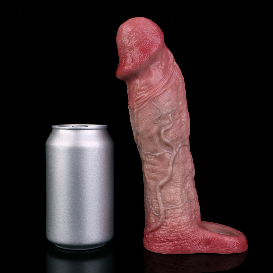 JH81 Luxe Ultra-Realistic Silicone Penis Extender 9 Inch with Big Head and Thickened Upper Shaft