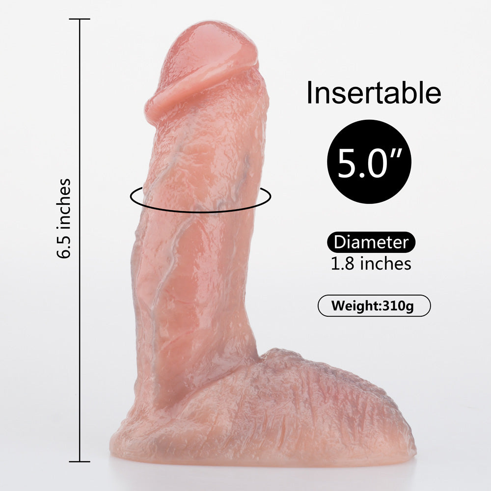 BF51 Luxe Ultra Realistic Silicone Dildo 6.5 Inch with Natural Shape and Silky Skin Feel