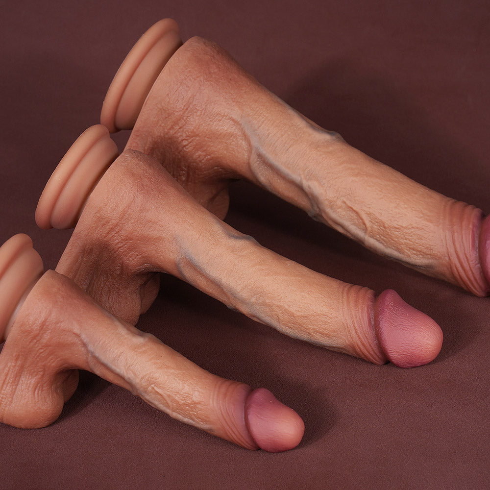 PG95 Luxe Ultra-Lifelike Liquid Silicone Suction Cup Dildo 6–10 Inch with Natural Curve and Realistic Skin Touch