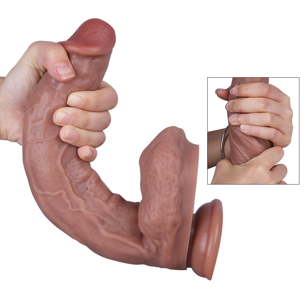 MD79 Extra Large Realistic Silicone Dildo 10.5 Inch with Veiny Texture and Realistic Grip