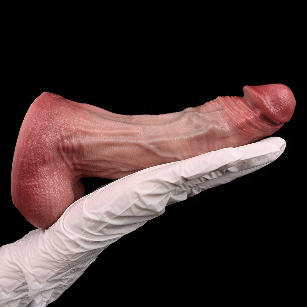 SW854 Luxe Ultra-Realistic Silicone Dildo 7.5 Inch with Bulging Veins and Curved G-Spot Design