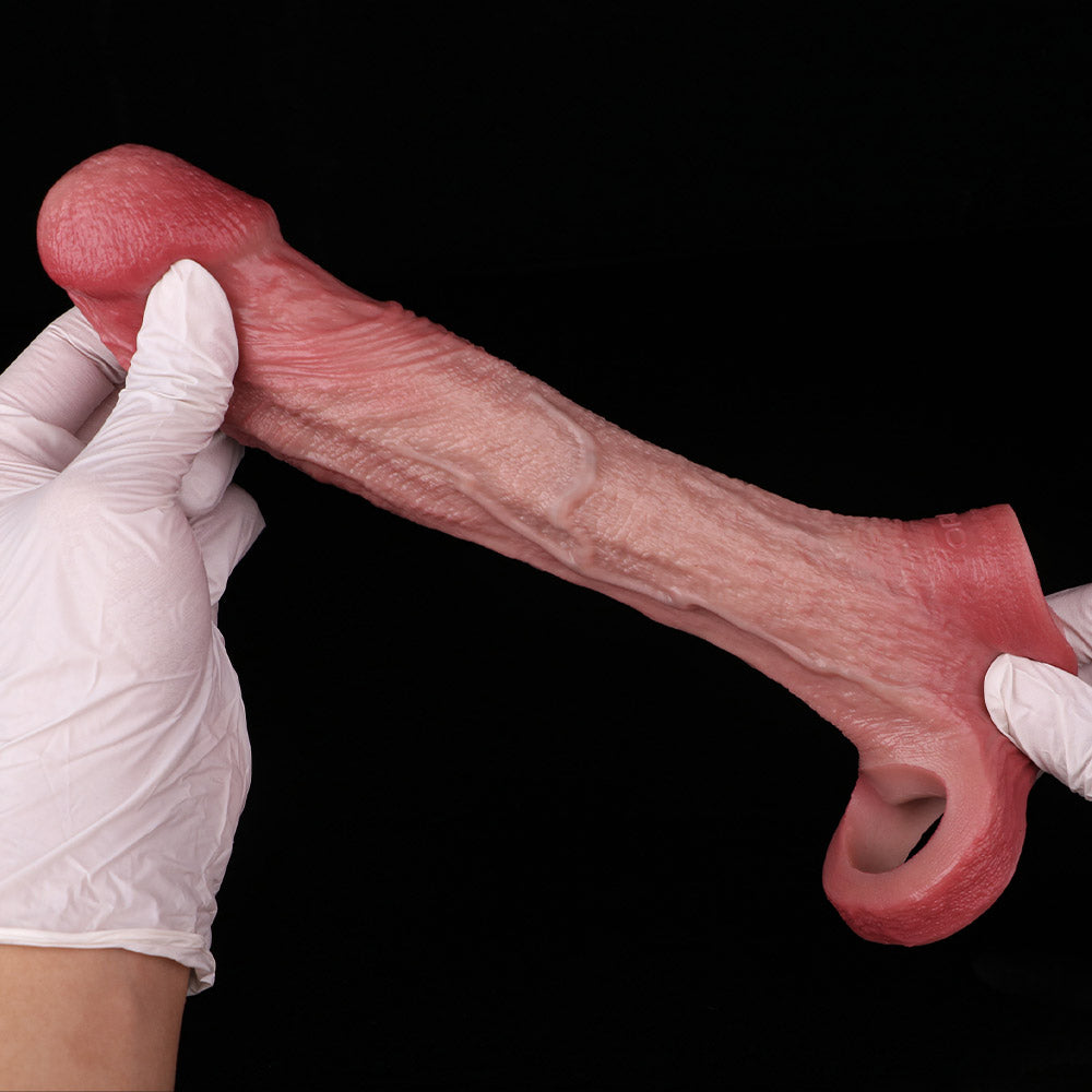 JH87 Luxe Realistic Silicone Penis Extension Sleeve 6.5 Inch with Prominent Veins and Added 1.5 Inch Length