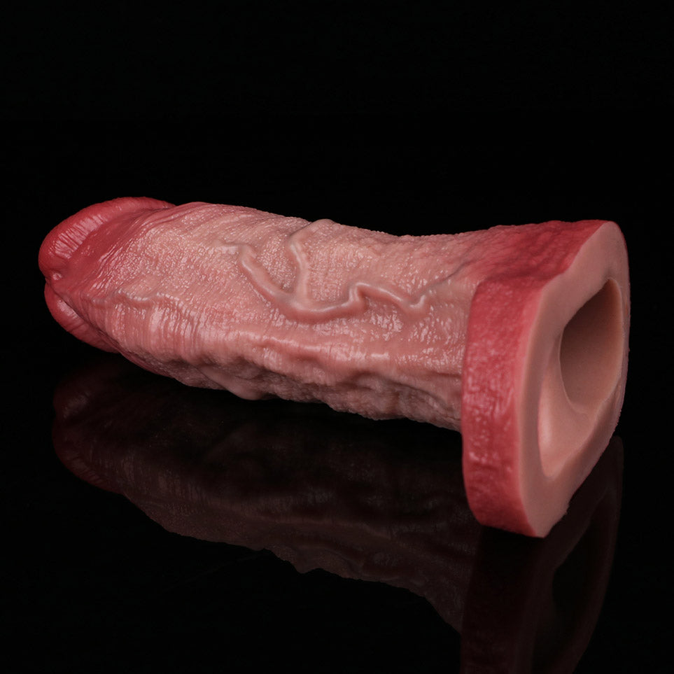 JH87 Luxe Realistic Silicone Penis Extension Sleeve 6.5 Inch with Prominent Veins and Added 1.5 Inch Length