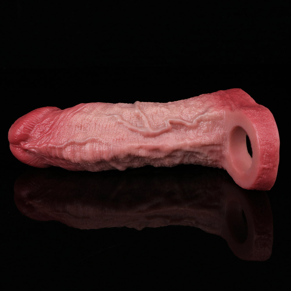 JH87 Luxe Realistic Silicone Penis Extension Sleeve 6.5 Inch with Prominent Veins and Added 1.5 Inch Length