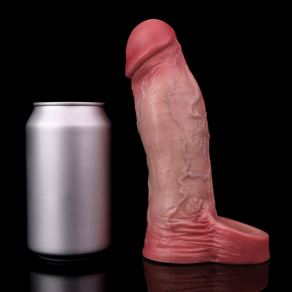 JH92 Luxe Realistic Liquid Silicone Penis Extender 7.5 Inch with 1.5 Inch Extension and Thick 2 Inch Diameter