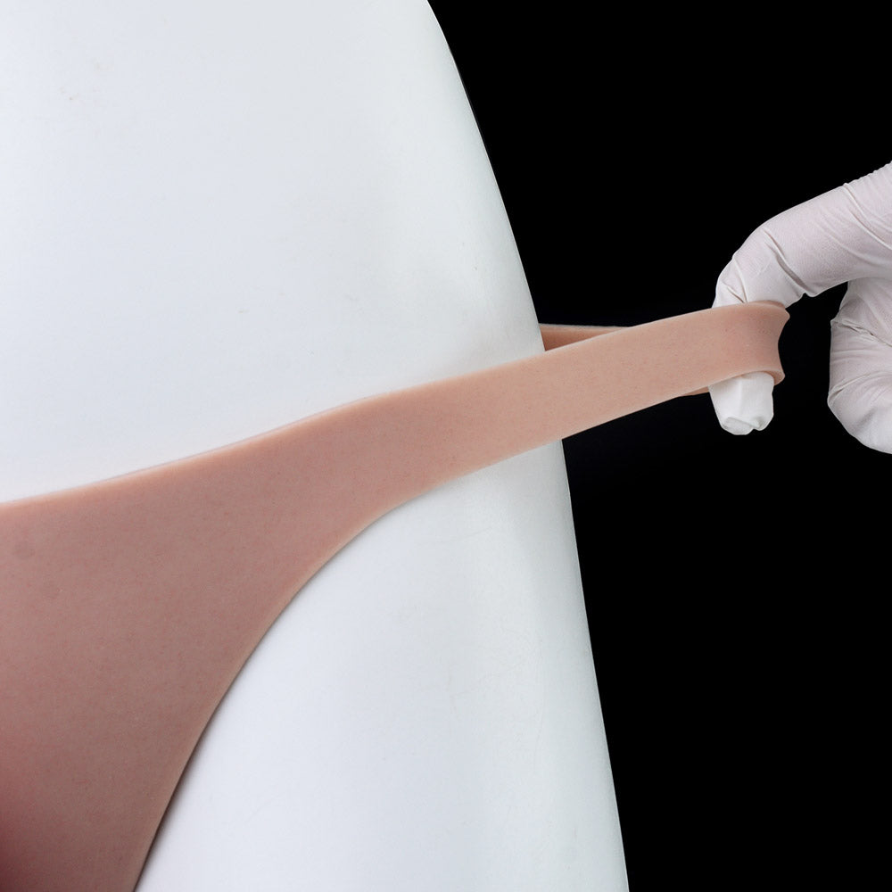 JK15 Luxe Liquid Silicone Hollow Strap-On Penis Sleeve 6.5 Inch with Lifelike Texture and Secure Body Fit
