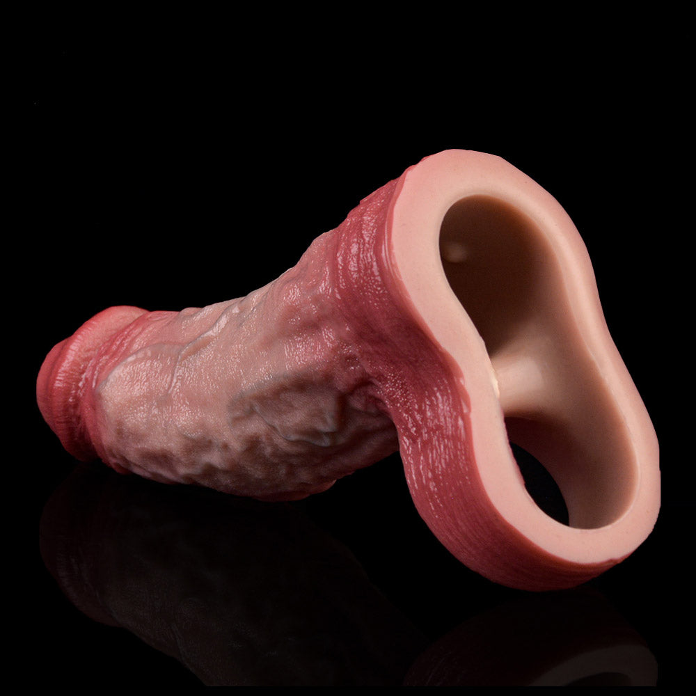 JV70 Luxe Real-Feel G-spot Vibrating Penis Extender 6.5 Inch with Wireless Remote and 10 Vibration Modes