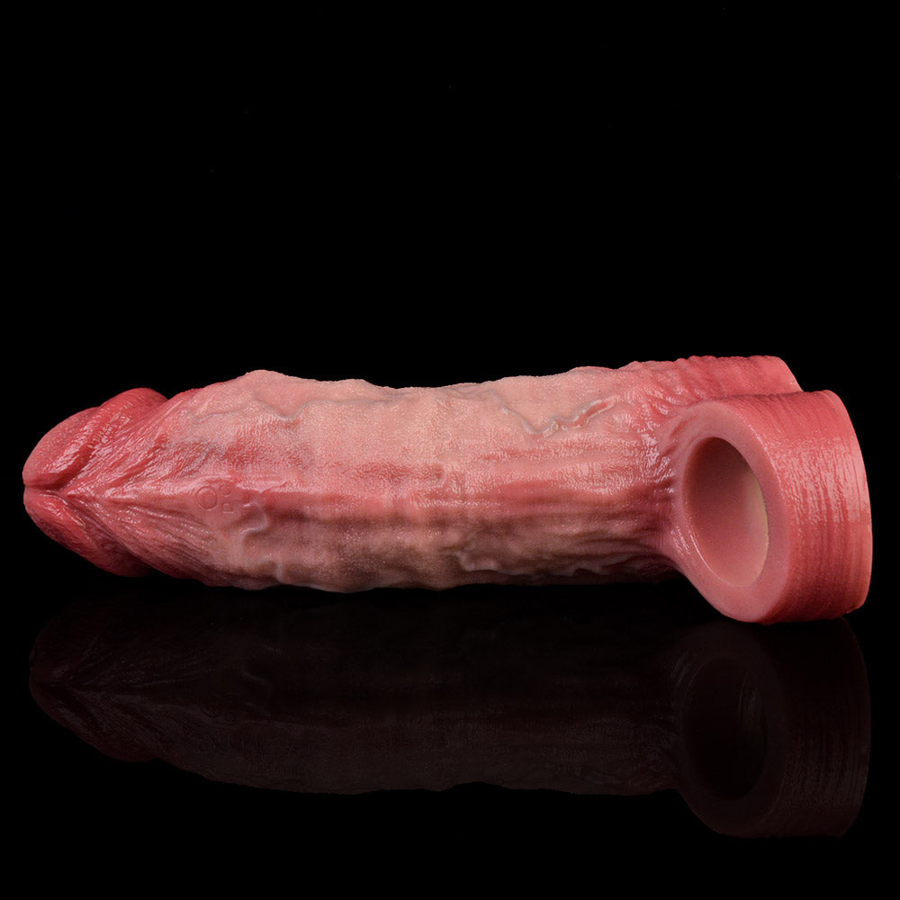 JV70 Luxe Real-Feel G-spot Vibrating Penis Extender 6.5 Inch with Wireless Remote and 10 Vibration Modes