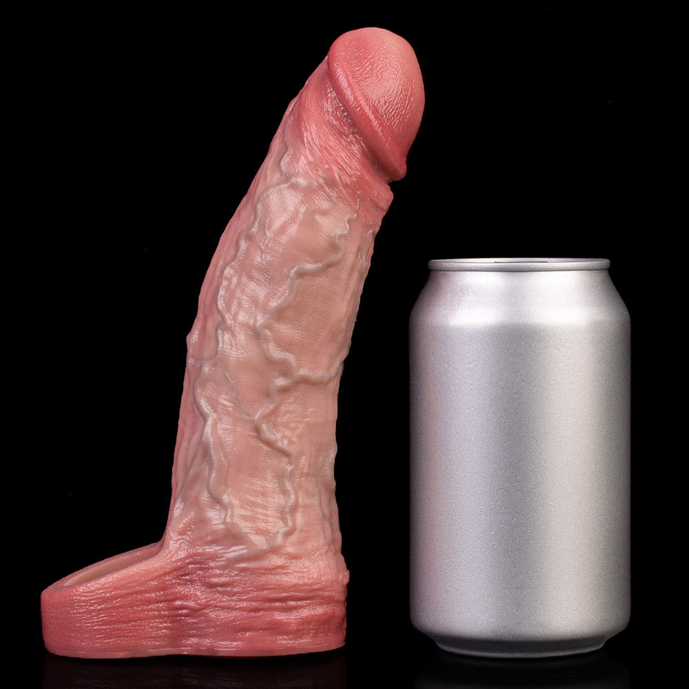JV71 Luxe Realistic Vibrating Penis Extension Sleeve 7.5 Inch with 2.5" Extra Length and 10 Intense G-Spot Vibration Modes