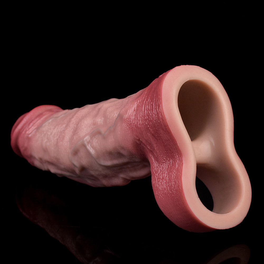 JV72 Luxe Realistic Vibrating Penis Extender 7 Inch with Wireless Remote and 10 Powerful Modes for G-Spot Stimulation