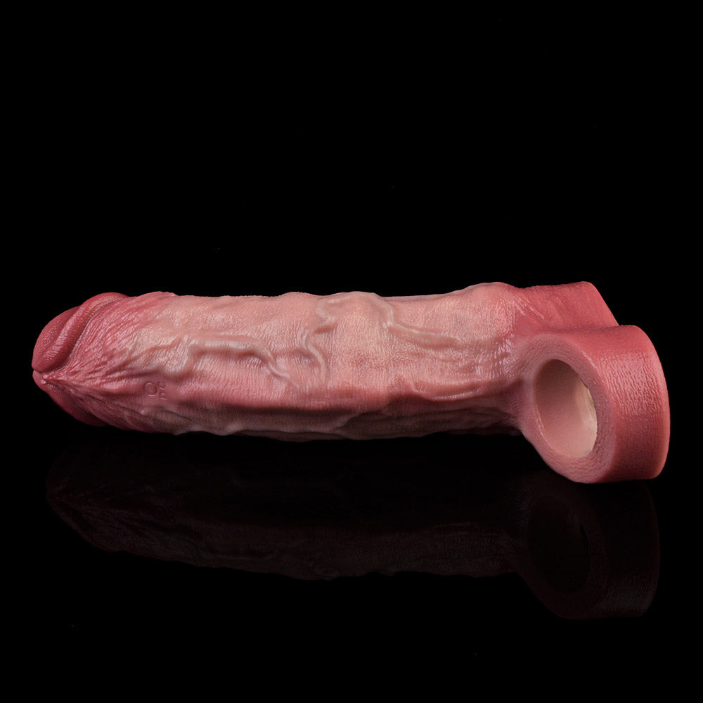 JV72 Luxe Realistic Vibrating Penis Extender 7 Inch with Wireless Remote and 10 Powerful Modes for G-Spot Stimulation