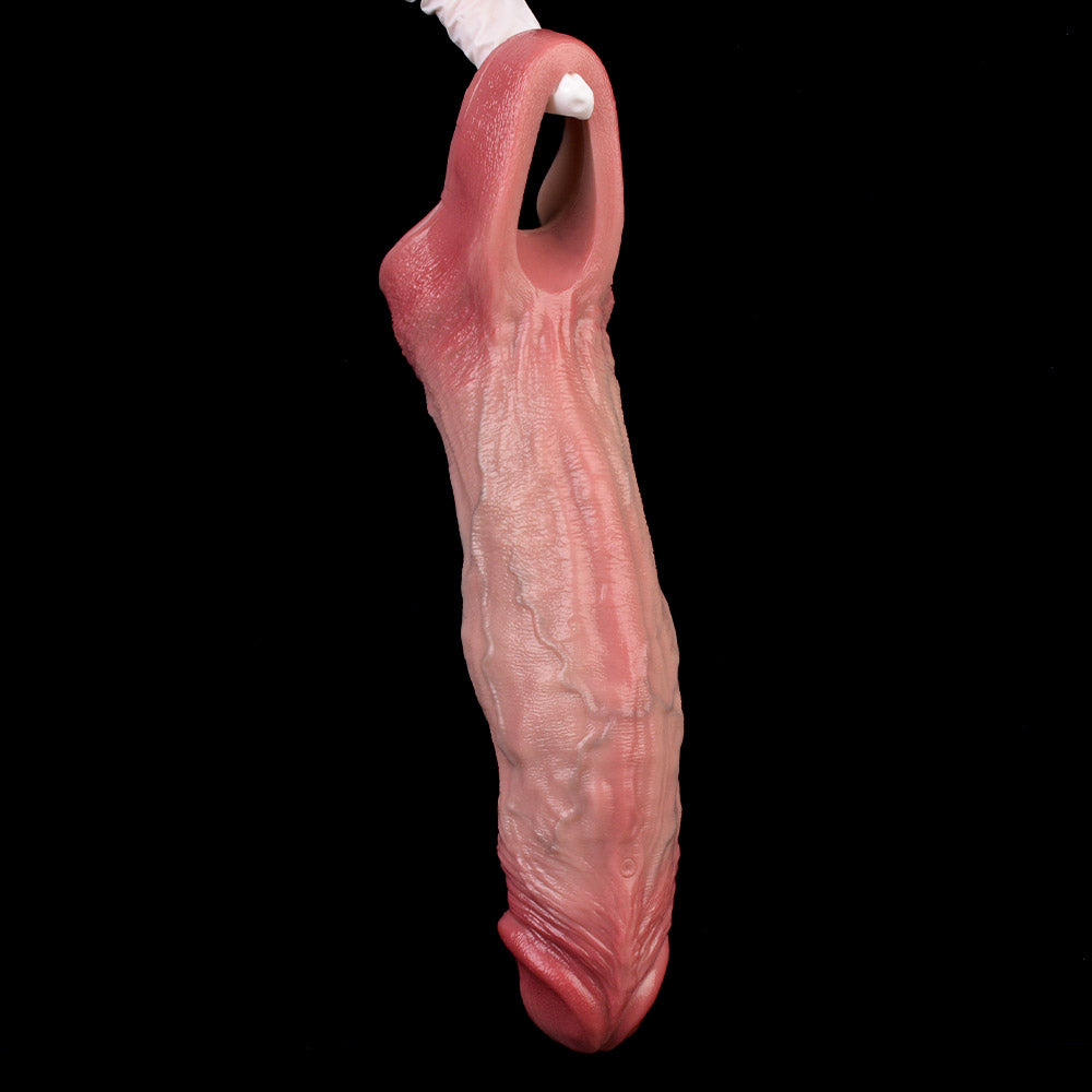 JV74 Luxe Realistic Wireless Remote Vibrating Penis Extender 7.5 Inch with 10 Vibration Modes and Extra 2 Inch Length