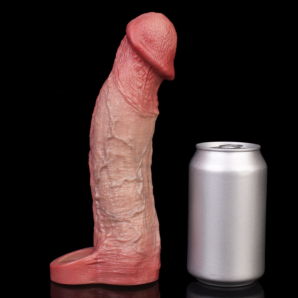 JV78 Luxe Realistic Vibrating Penis Extender 9 Inch with Extra 2.5 Inch Length and 10 Intense Stimulation Patterns