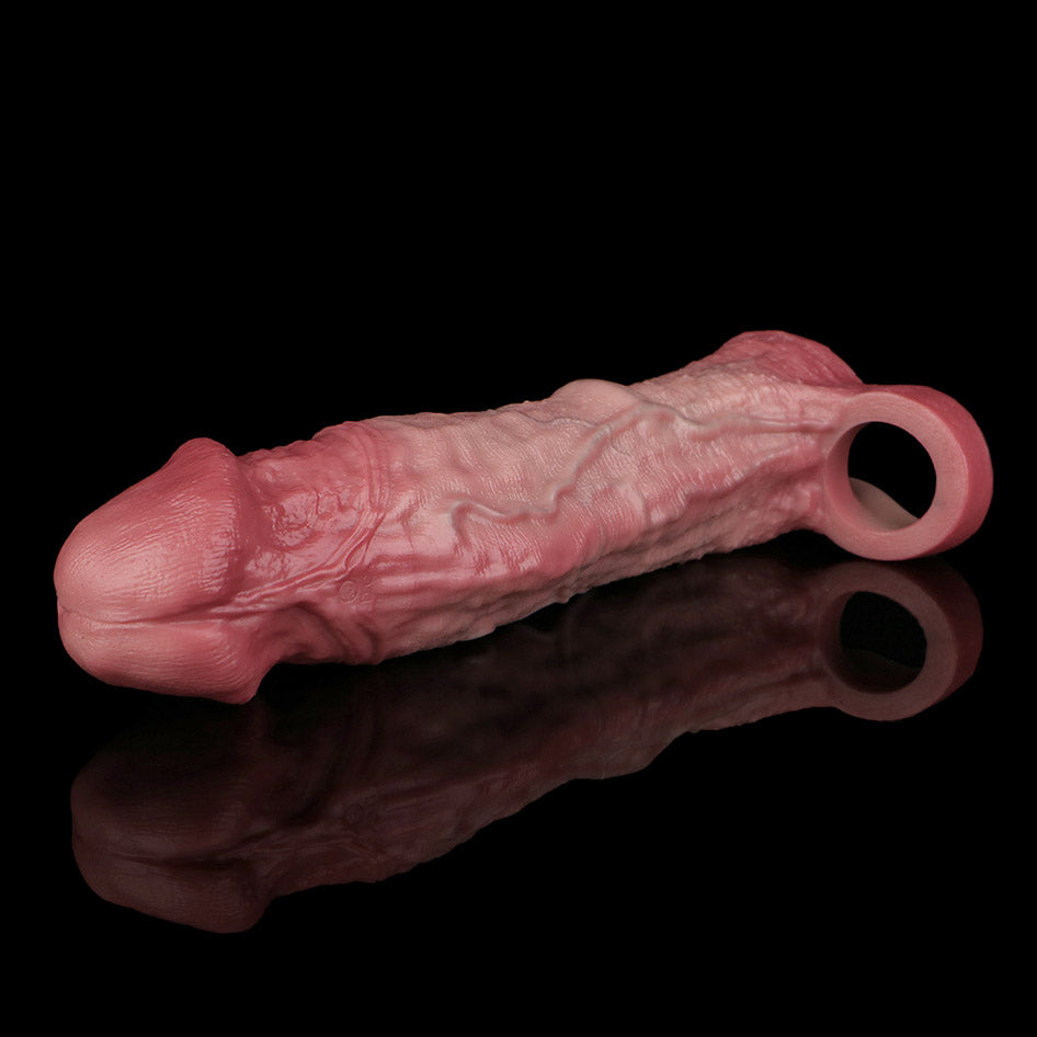 JV81 Luxe Ultra-Realistic Silicone Vibrating Penis Extender 9.5 Inch with Remote Control and 10 Vibration Modes