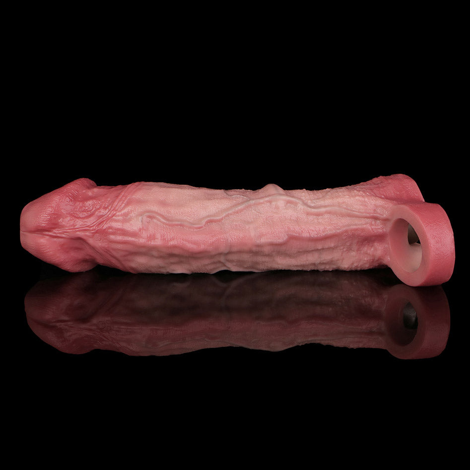 JV81 Luxe Ultra-Realistic Silicone Vibrating Penis Extender 9.5 Inch with Remote Control and 10 Vibration Modes
