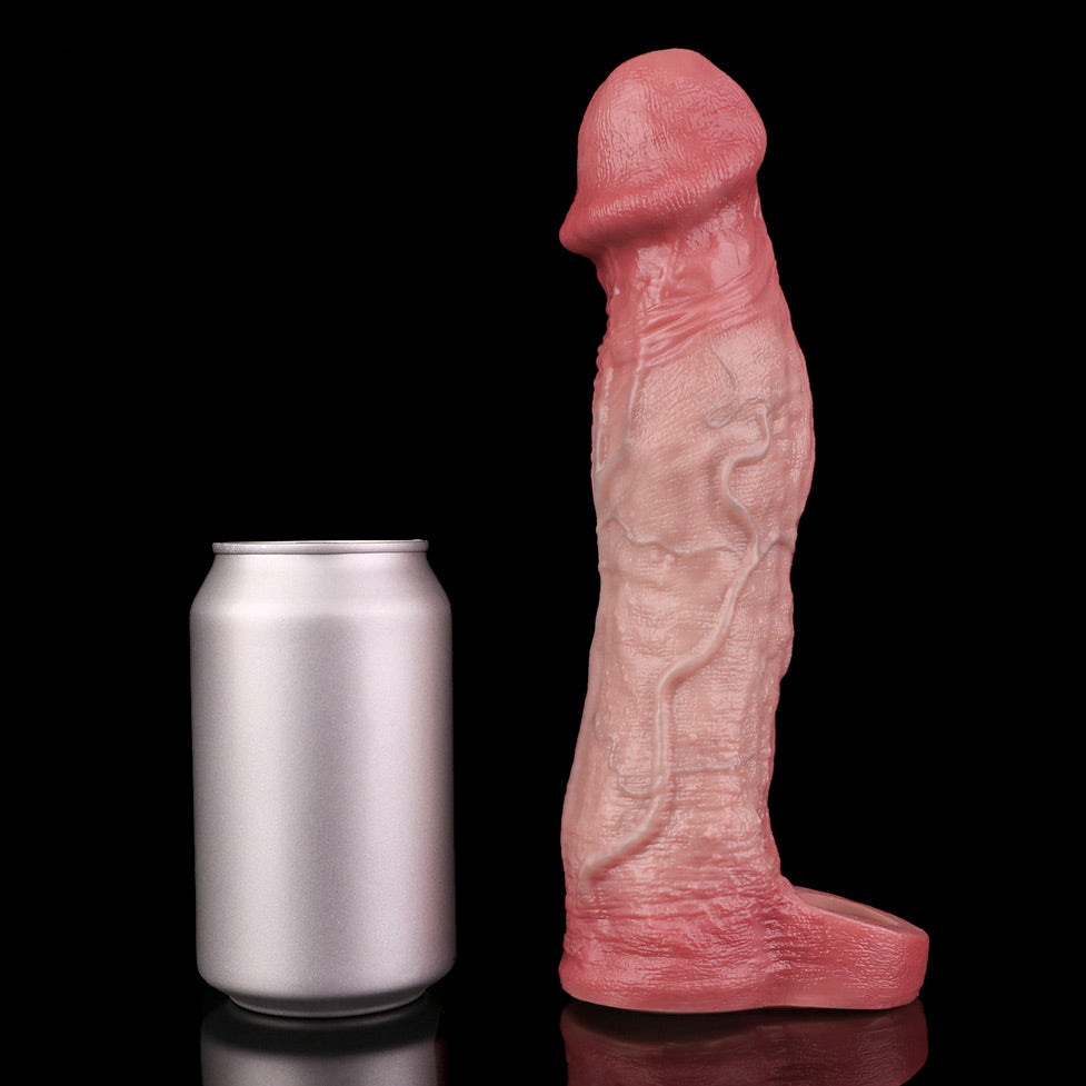 JV81 Luxe Ultra-Realistic Silicone Vibrating Penis Extender 9.5 Inch with Remote Control and 10 Vibration Modes