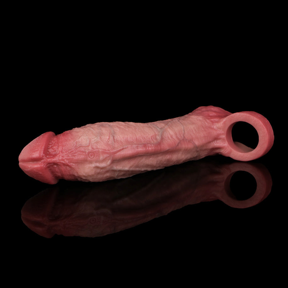 JV83 Premium Remote-Controlled Vibrating Penis Extender 8 Inch with 3 Inch Length Boost and 10 Vibration Modes