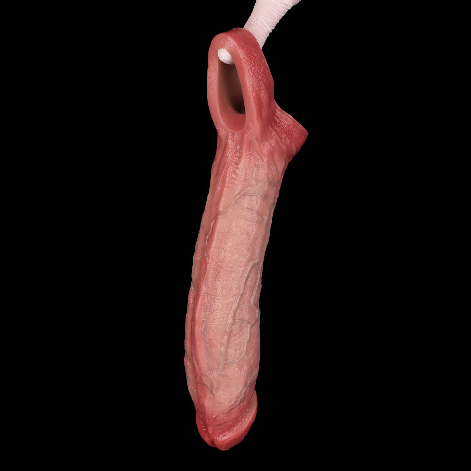 JV83 Premium Remote-Controlled Vibrating Penis Extender 8 Inch with 3 Inch Length Boost and 10 Vibration Modes
