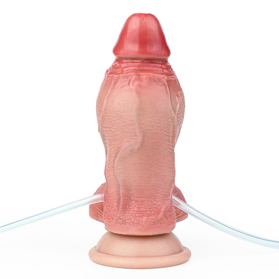 CQ509 Luxe Silicone Dildo 6 Inch with Inflatable Thickness Squirting Function and Realistic Veins
